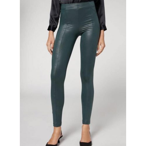 Calzedonia Motoros Fazonú Leggings Bőrhatású Anyagból Total Shaper